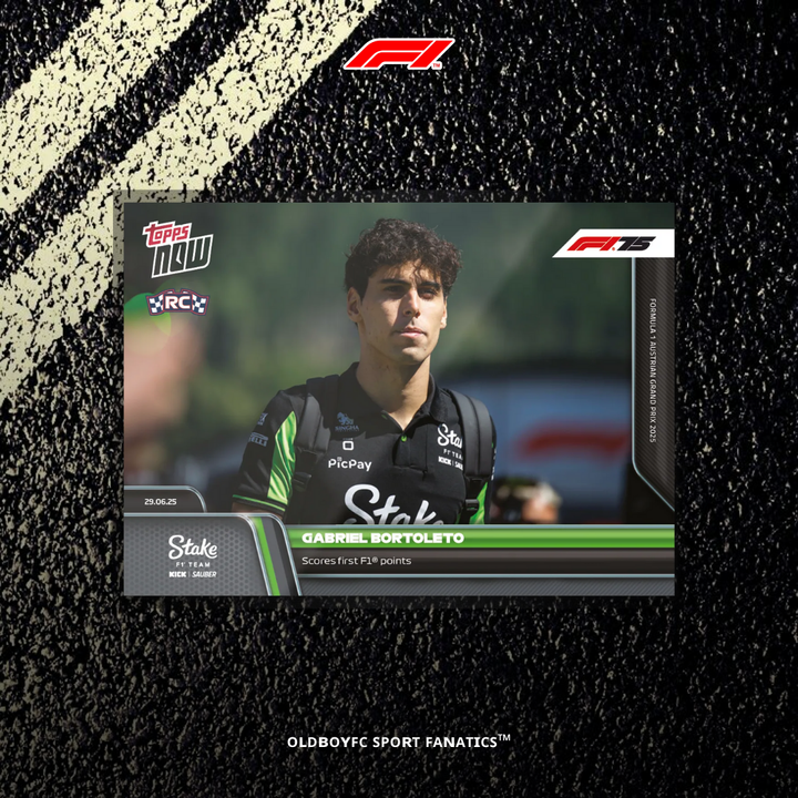 Topps Now Gabriel Bortoleto 2025 F1 奧地利大獎賽 球星卡 正面圖