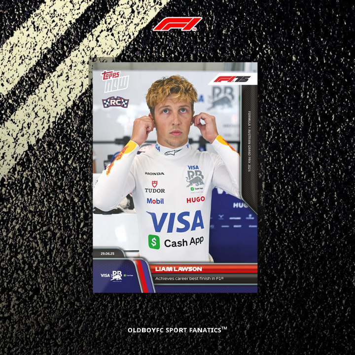 Topps Now Liam Lawson 2025 F1 奧地利大獎賽 球星卡 正面圖