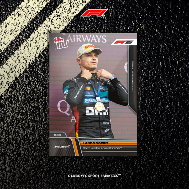 Topps Now Lando Norris 2025 英國大獎賽 球星卡 正面圖