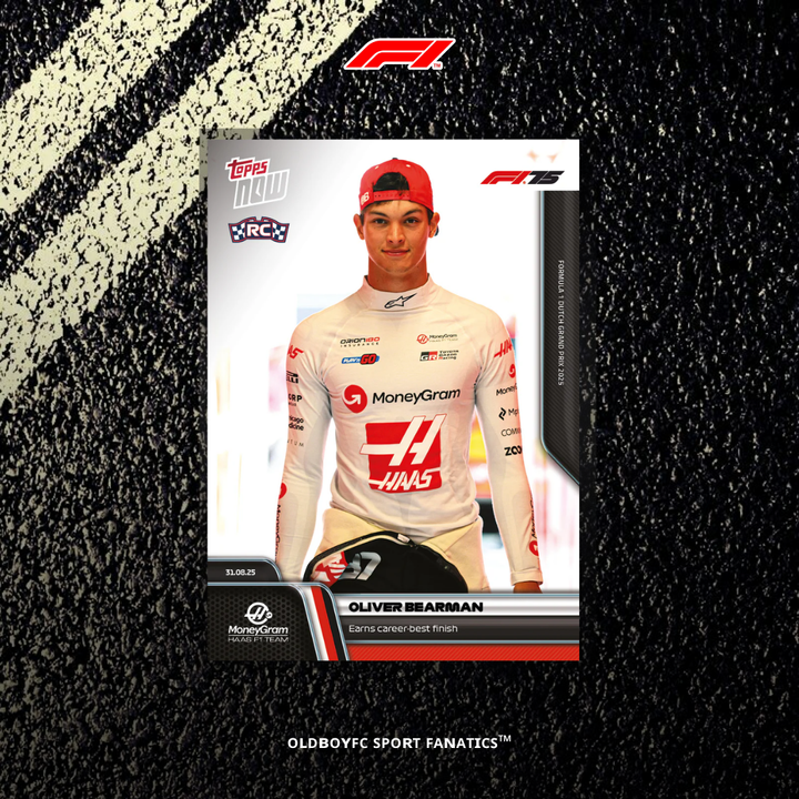 Topps Now Oliver Bearman 2025 荷蘭大獎賽 F1 球星卡 正面圖