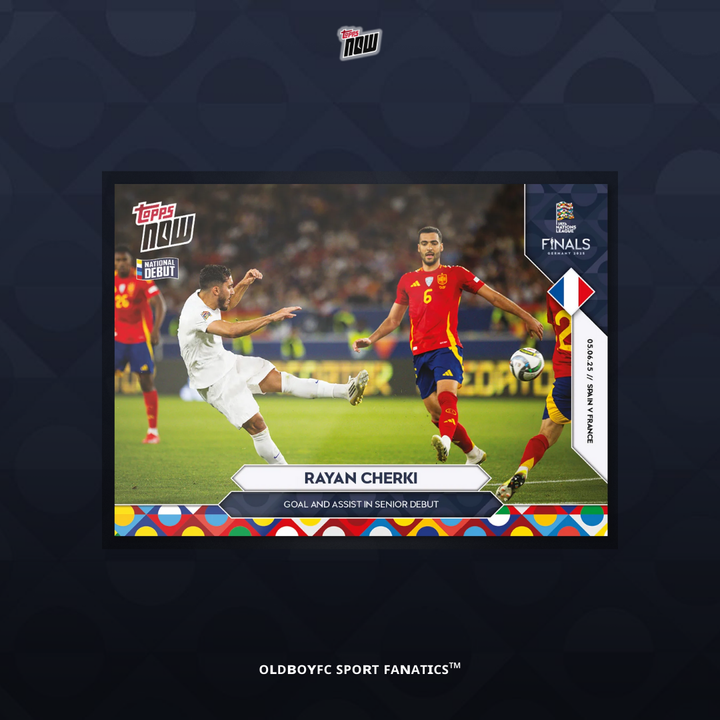 Topps Now Rayan Cherki 2025 歐國聯 球星卡 正面圖
