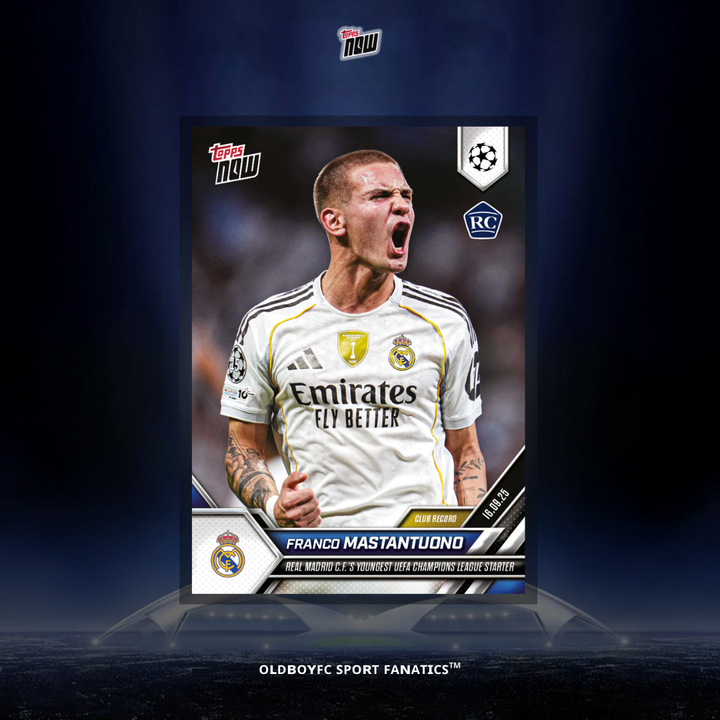 Topps Now Franco Mastantuono 25/26 歐冠 球星卡 正面圖
