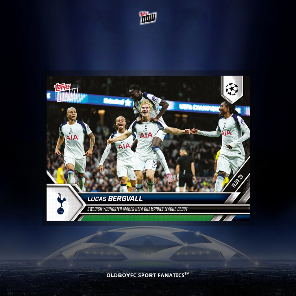 Topps Now Lucas Bergvall 25/26 歐冠 球星卡 正面圖