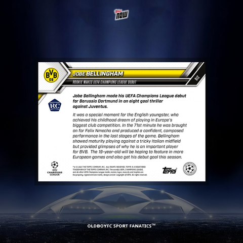 Topps Now Jobe Bellingham 25/26 歐冠 球星卡 背面圖