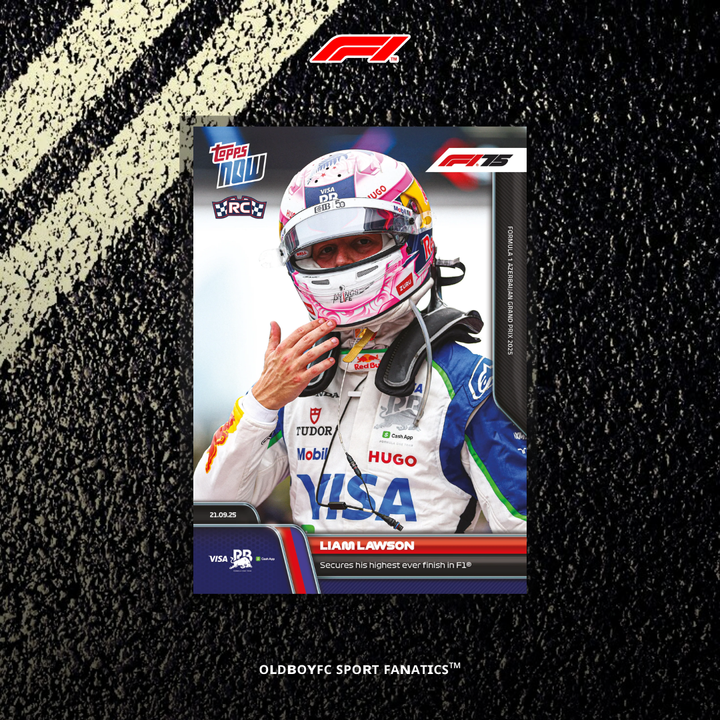 Topps Now Liam Lawson 2025 F1 亞塞拜然大獎賽 球星卡 正面圖