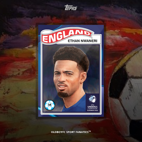 Topps Living Set Ethan Nwaneri 2025 UEFA U-21 Euro 球星卡 正面圖