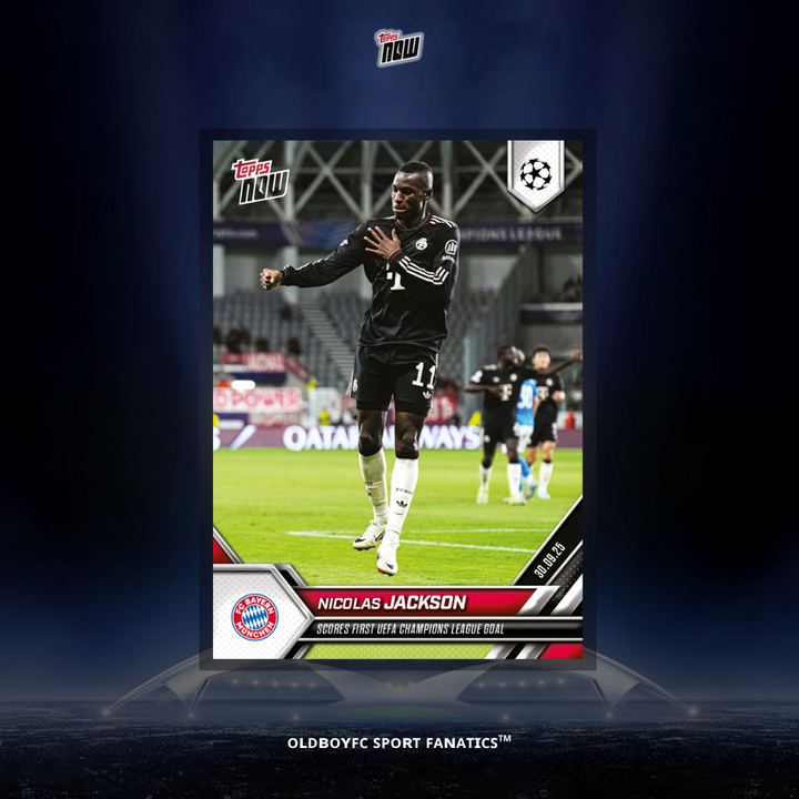 Topps Now 傑克森 25/26 UCL 球星卡 正面圖