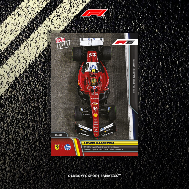 Topps Now Lewis Hamilton 2025 新加坡大獎賽 球星卡 正面圖
