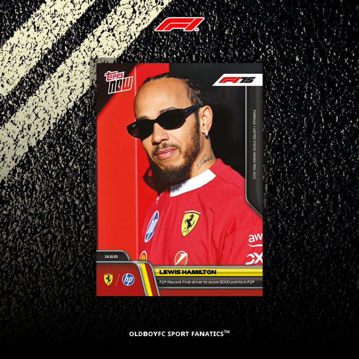 Topps Now Lewis Hamilton 2025 美國大獎賽 球星卡 正面圖