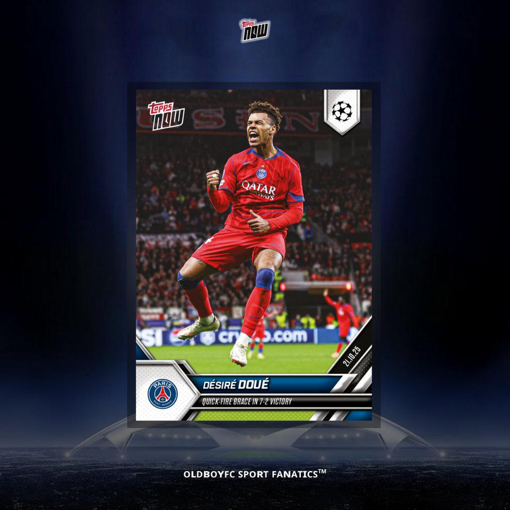 Topps Now Désiré Doué 25/26 UCL 球星卡 正面圖