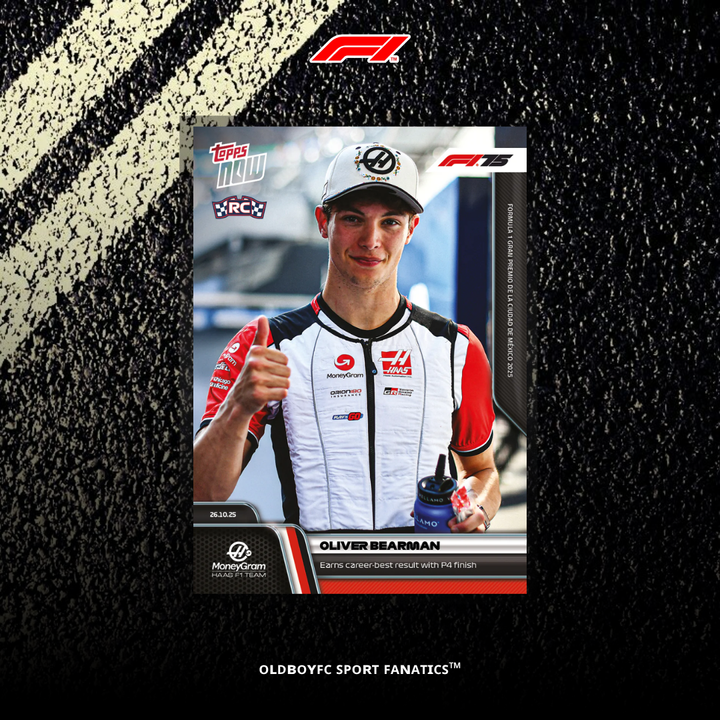 Topps Now Oliver Bearman 2025 F1 墨西哥大獎賽 球星卡 正面圖