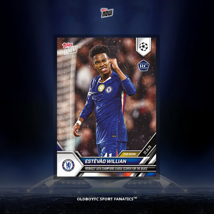 Topps Now Estêvão Willian 25/26 歐冠 球星卡 正面圖