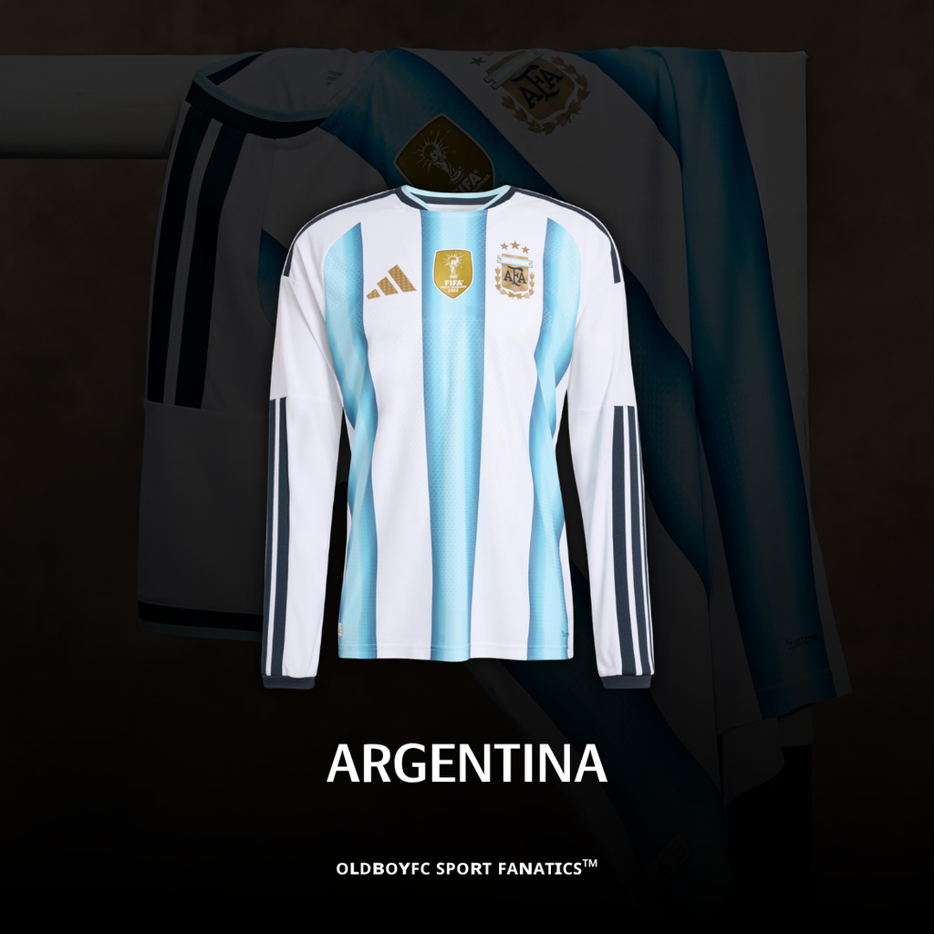 【長袖球員版】阿根廷 2026 世界盃主場長袖球員版 足球球衣