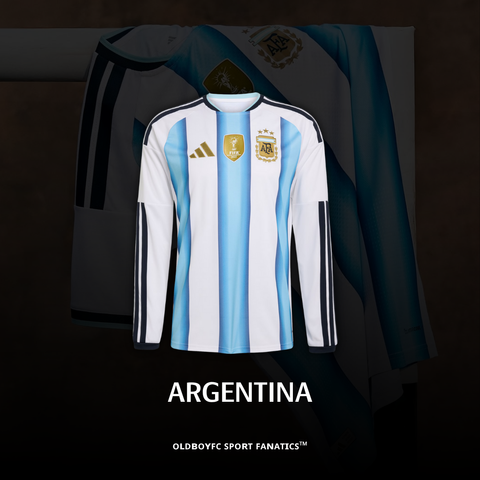 【長袖球迷版】阿根廷 2026 世界盃主場長袖球迷版 足球球衣