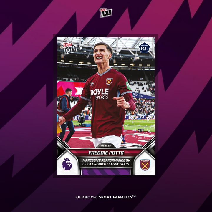 Topps Now Freddie Potts 25/26 英超 球星卡 正面圖