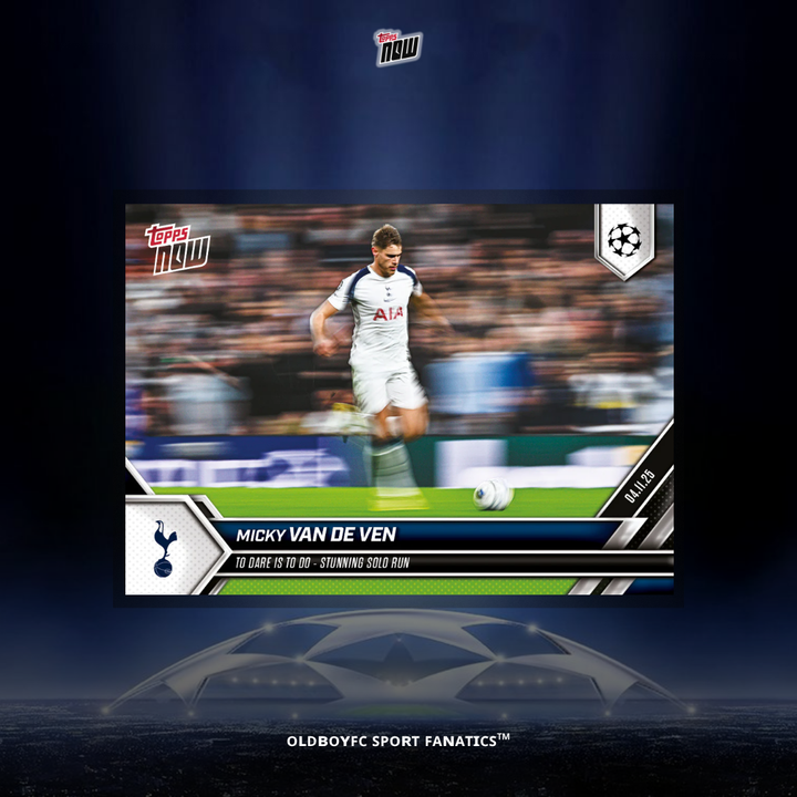 Topps Now Micky van de Ven 25/26 UCL 球星卡 正面圖