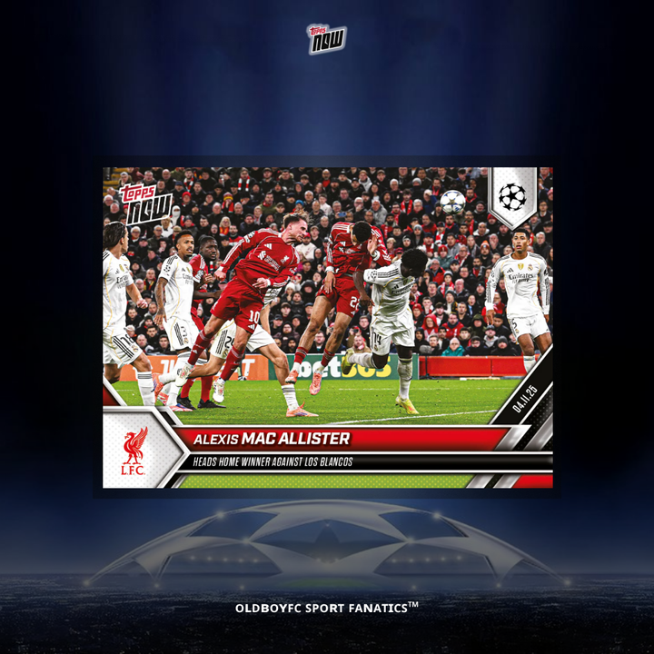 Topps Now Alexis Mac Allister 25/26 UCL 球星卡 正面圖