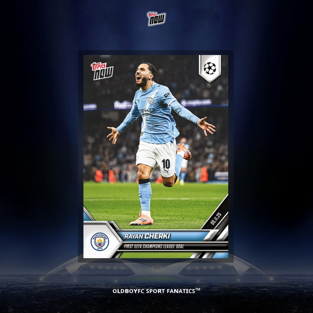 Topps Now Rayan Cherki 25/26 UCL 球星卡 正面圖