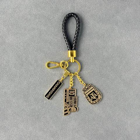 阿根廷國家隊 梅西黑金鑰匙圈