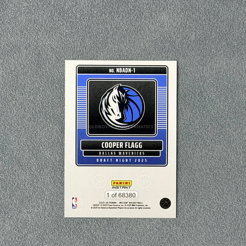 【現貨】 Panini Instant Cooper Flagg 2025 NBA 選秀狀元 球星卡