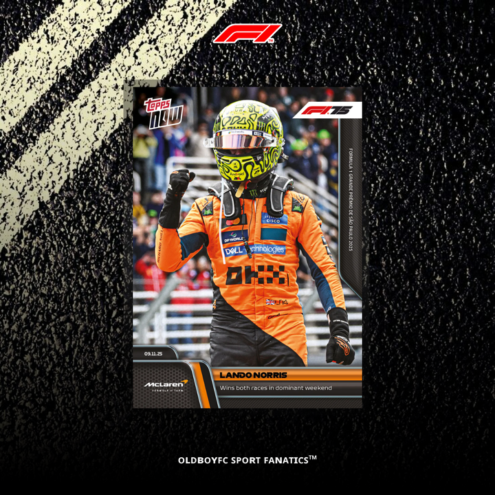 Topps Now Lando Norris 2025 F1 巴西大獎賽 球星卡 正面圖