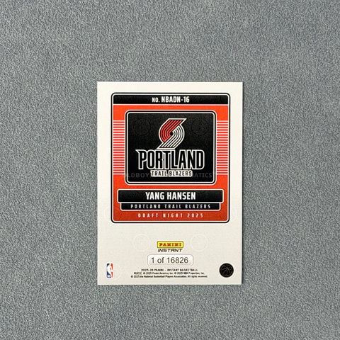 【現貨】 Panini Instant 楊瀚森 2025 NBA 16號選秀 球星卡