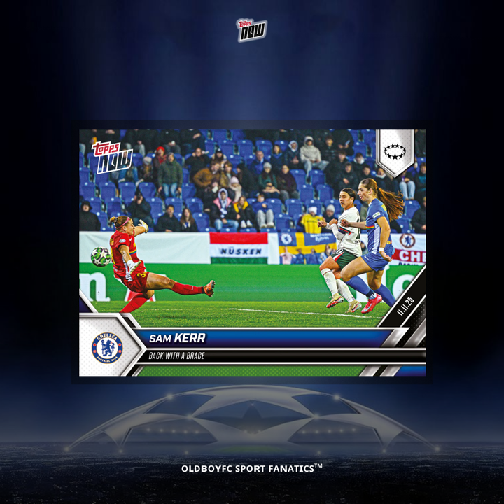 Topps Now Sam Kerr 25/26 女足歐冠 球星卡 正面圖