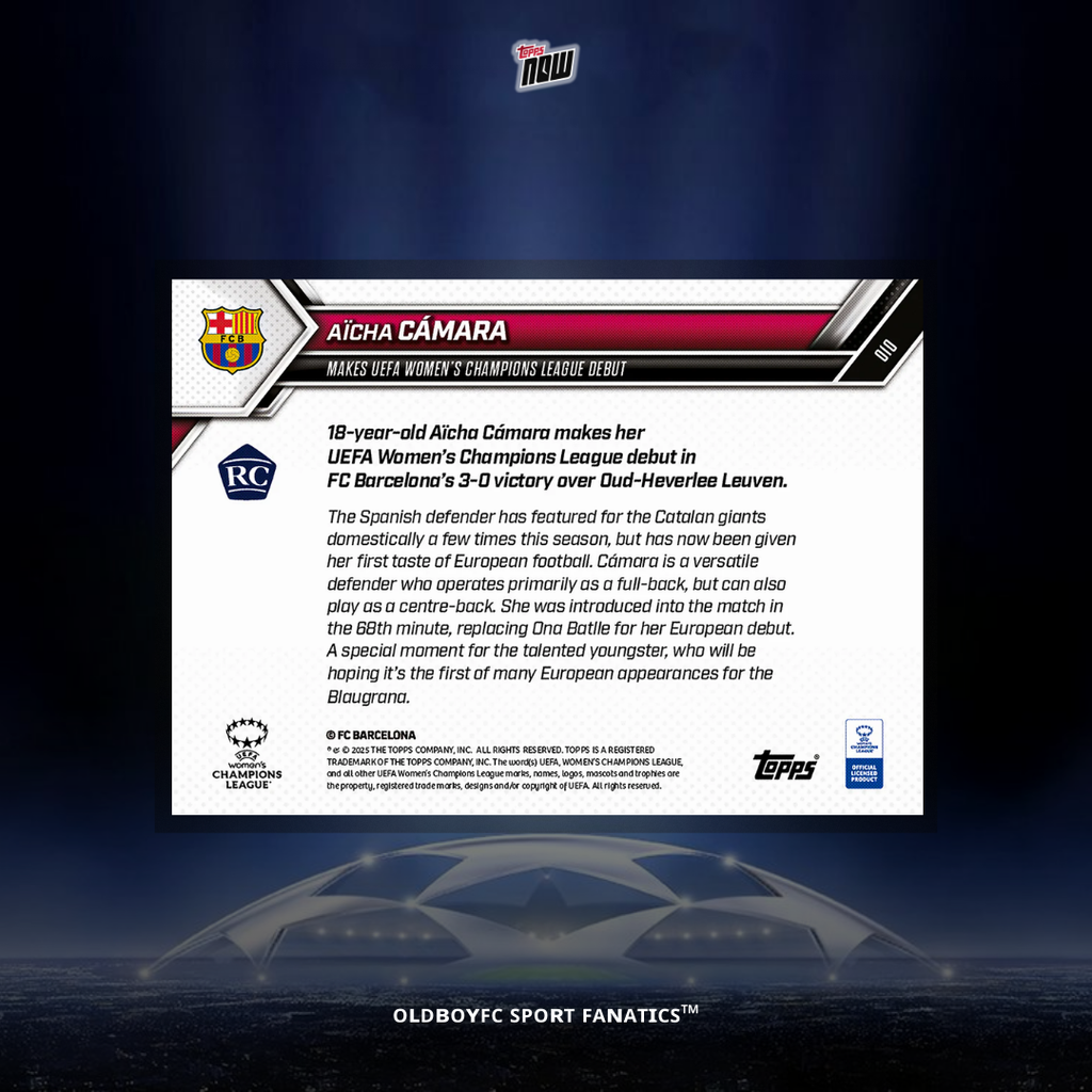Topps Now Aïcha Câmara 25/26 女足歐冠 球星卡 背面圖