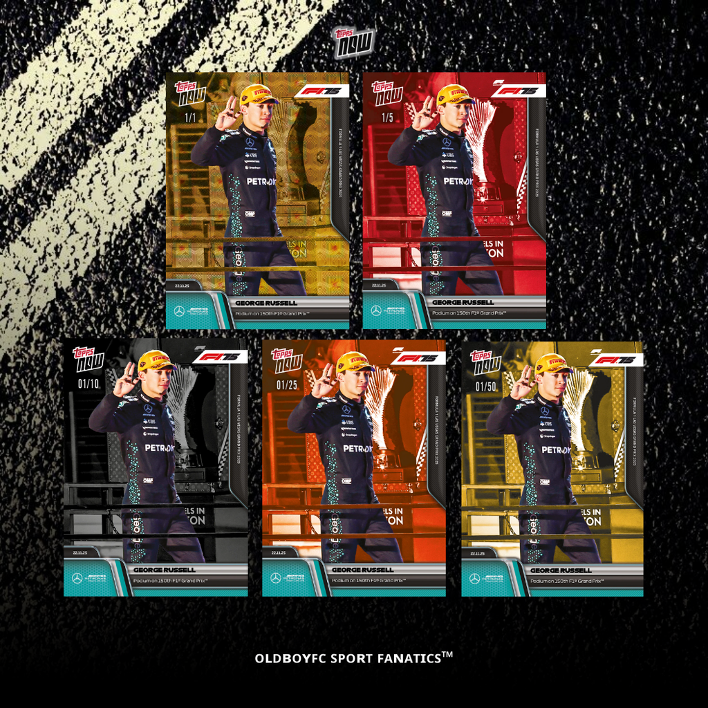 Topps Now George Russell 2025 F1 拉斯維加斯大獎賽 卡面帶編卡
