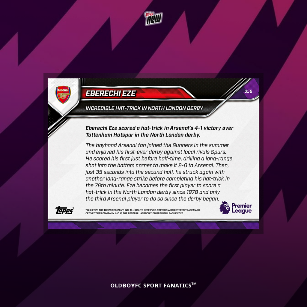 Topps Now Eberechi Eze 25/26 英超 球星卡 背面圖