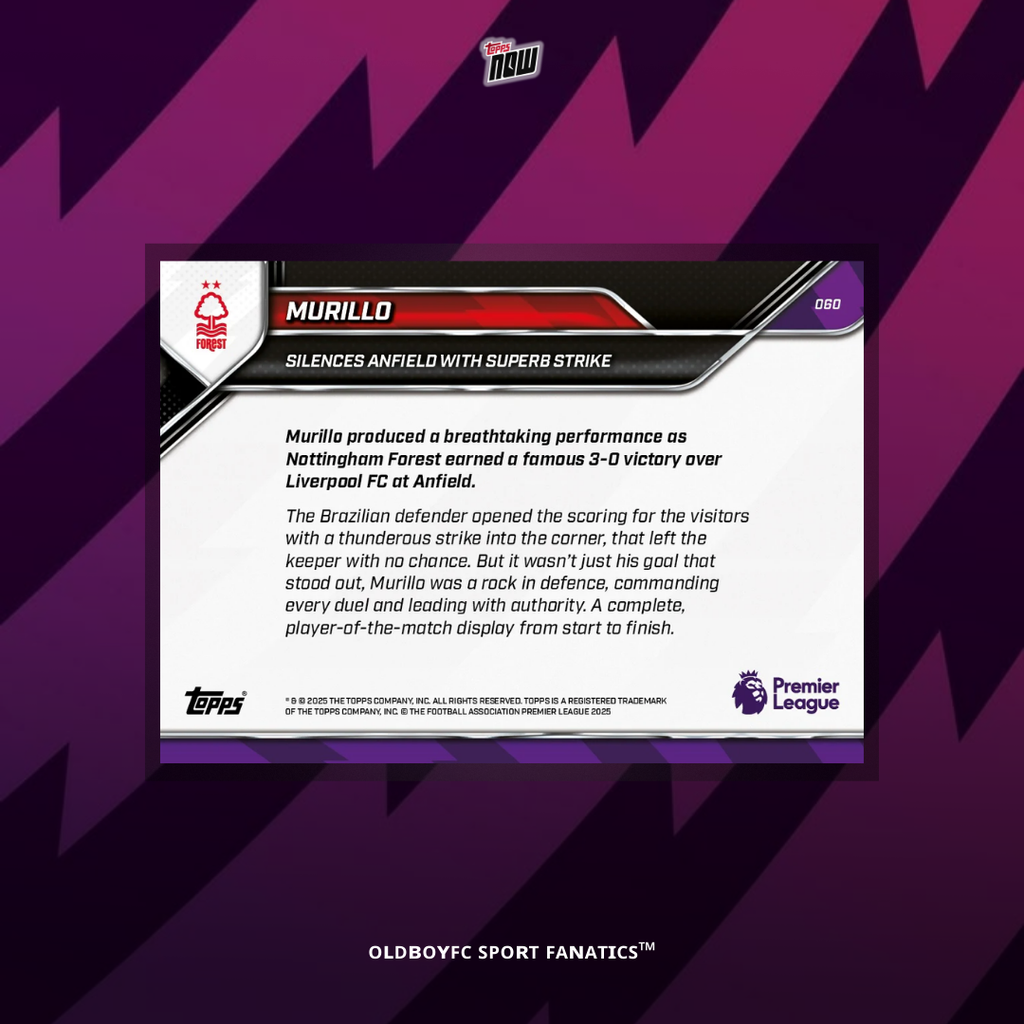 Topps Now Murillo 25/26 英超 球星卡 背面圖
