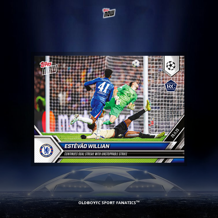 Topps Now Estêvão Willian 25/26 UCL 球星卡 正面圖