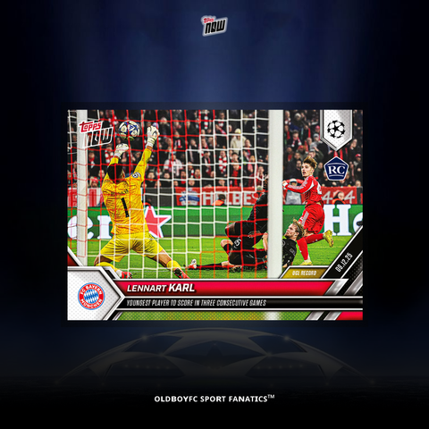 Topps Now Lennart Karl 25/26 UCL 球星卡 正面圖