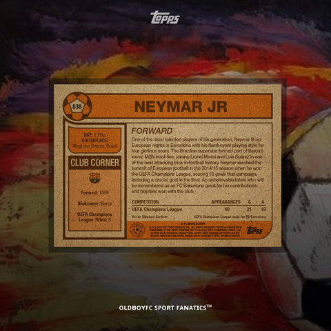Topps Living Set Neymar Jr. 2025 UCC 球星卡 背面圖