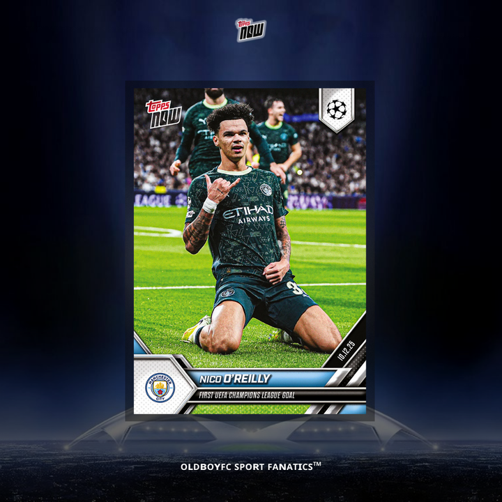 Topps Now Nico O’Reilly 25/26 UCL 球星卡 正面圖