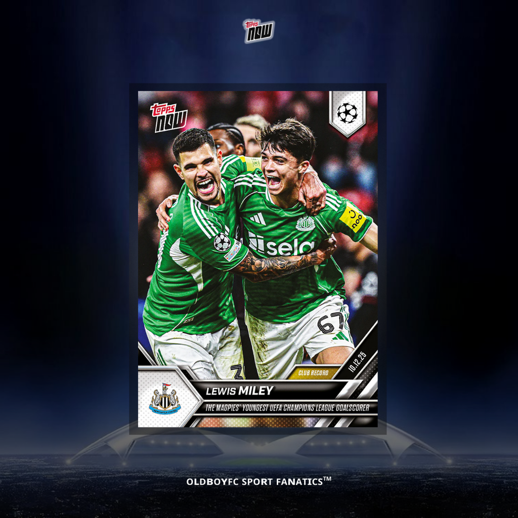 Topps Now Lewis Miley 25/26 UCL 球星卡 正面圖