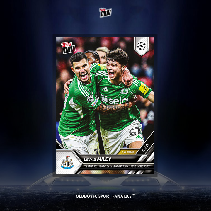 Topps Now Lewis Miley 25/26 UCL 球星卡 正面圖