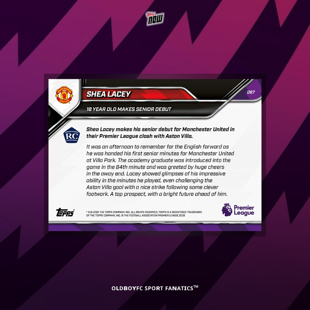 Topps Now Shea Lacey 25/26 英超 球星卡 背面圖
