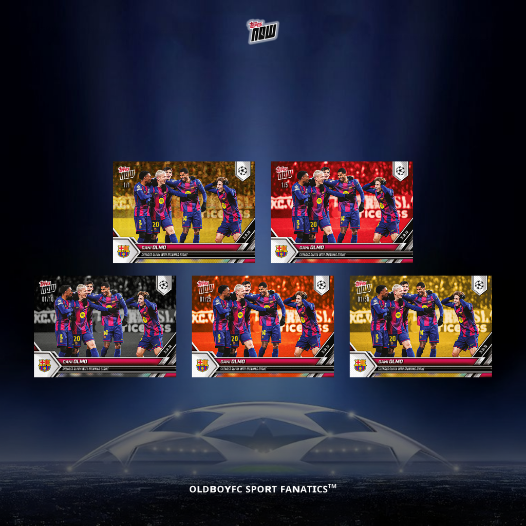 Topps Now Dani Olmo 25/26 UCL 球星卡 帶編卡展示圖