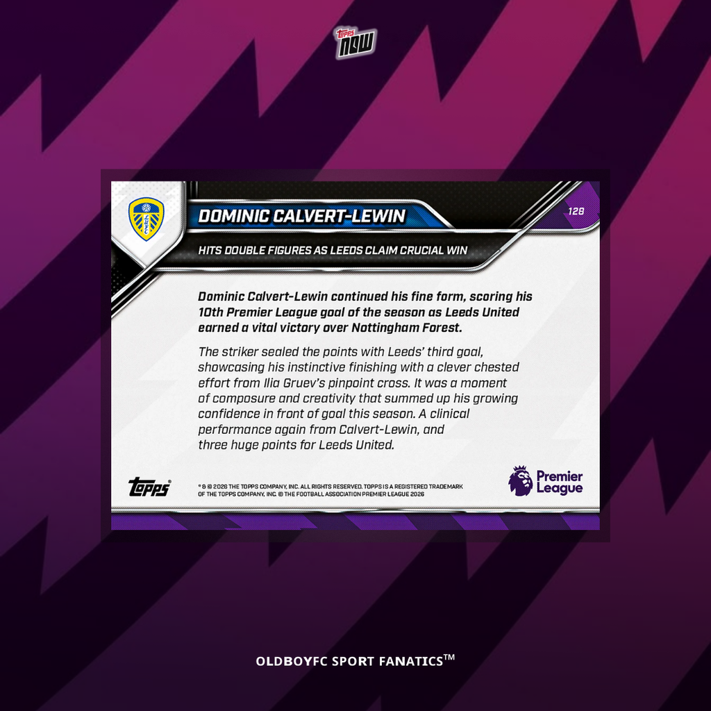 Topps Now Dominic Calvert-Lewin 25/26 英超 #128 球星卡 背面圖