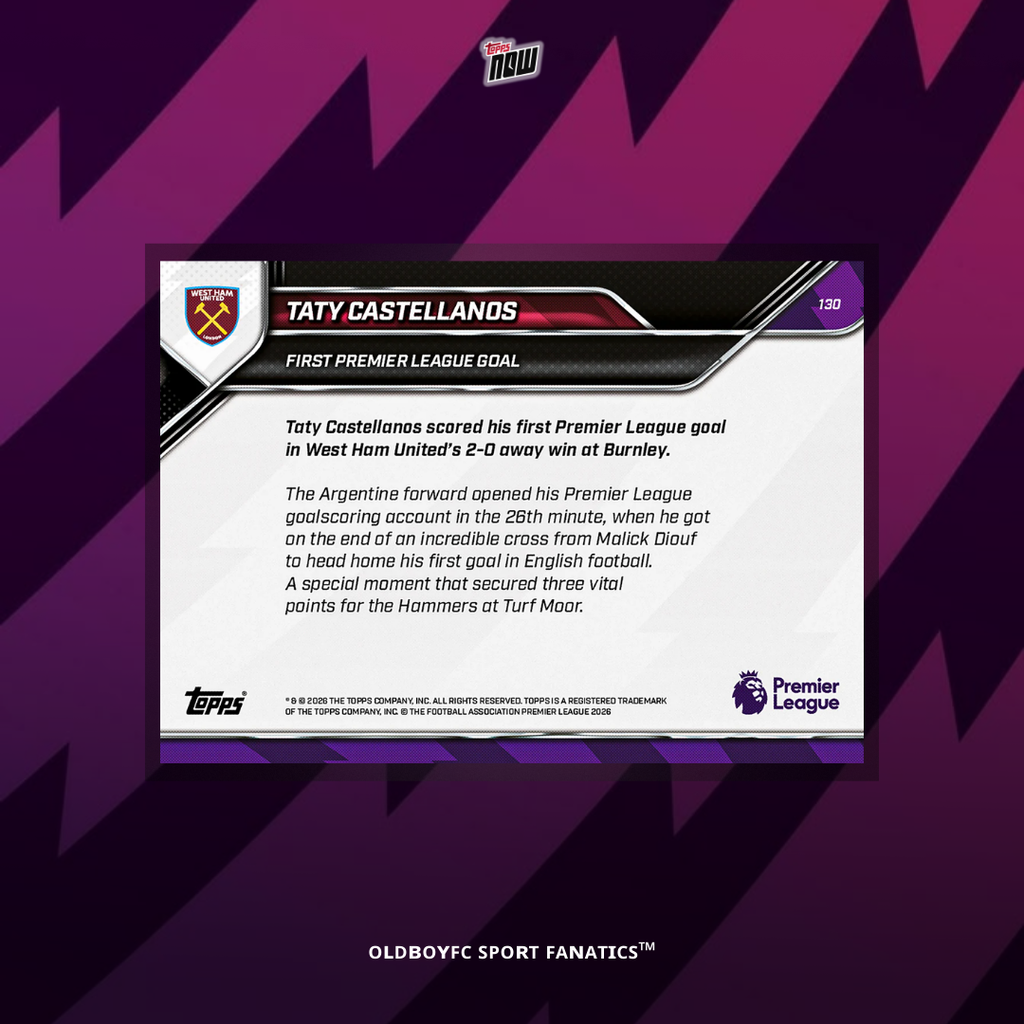 Topps Now Taty Castellanos 25/26 英超 #130 球星卡 背面圖