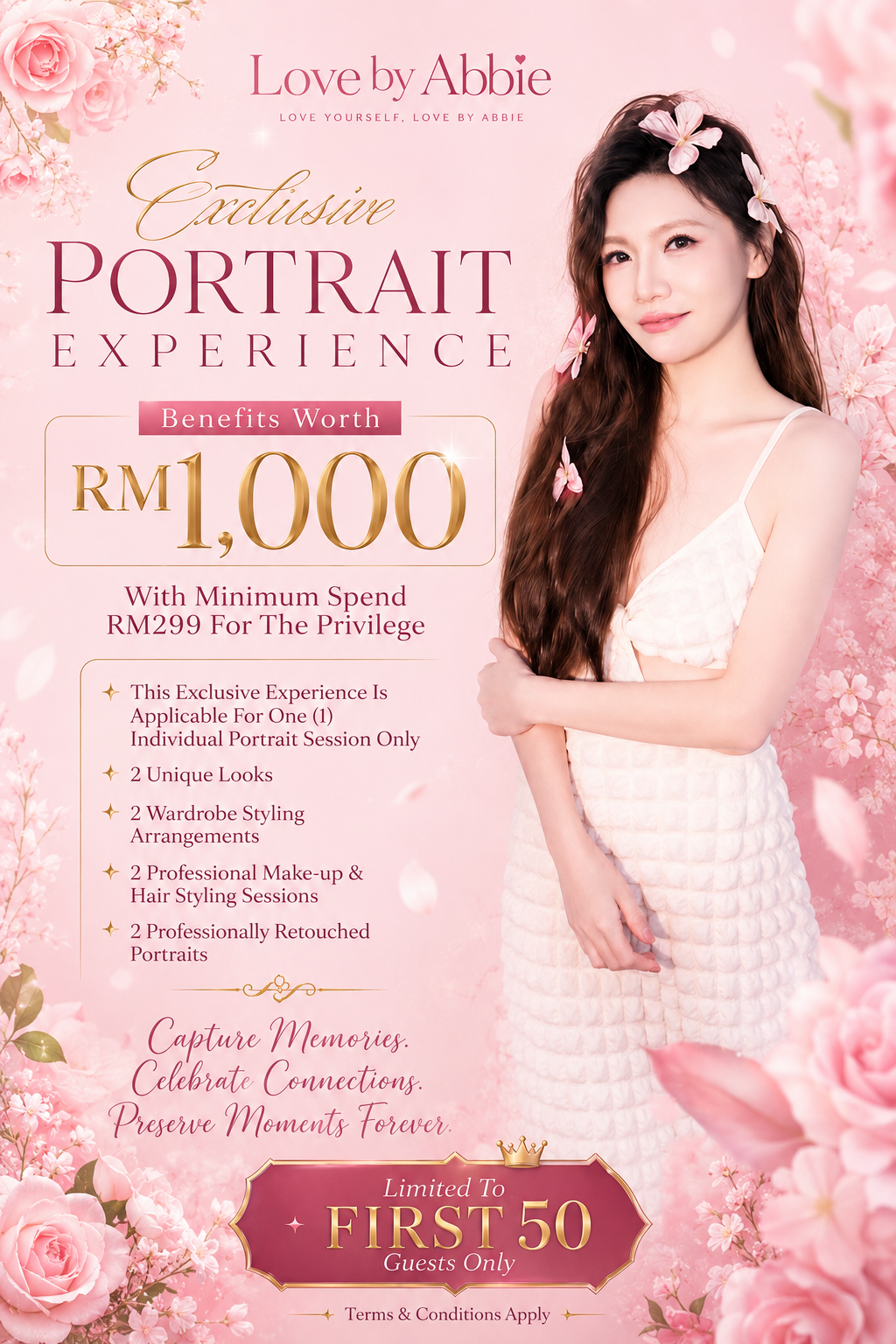 We’re giving away a RM1,000 Portrait Experience when you spend RM299. | Love By Abbie