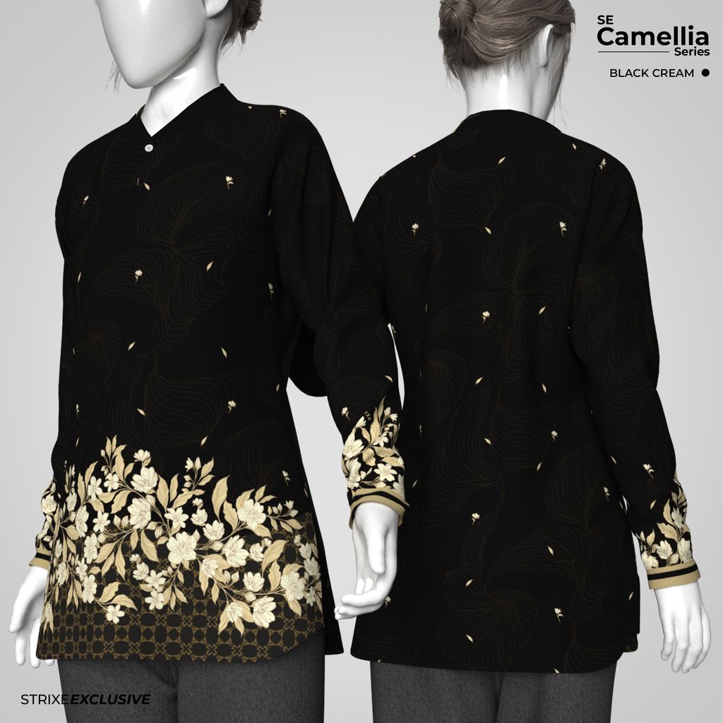 Mockup Blouse Camellia Black Cream