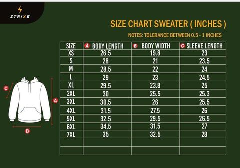 SWEATER SIZE CHART