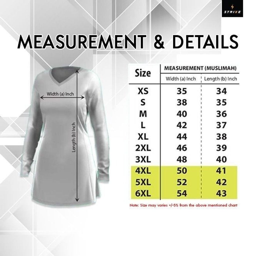 bestsport sizechart 2