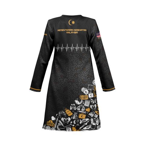 KKM DOODLE GOLD BLACK MUSLIMAH BACK