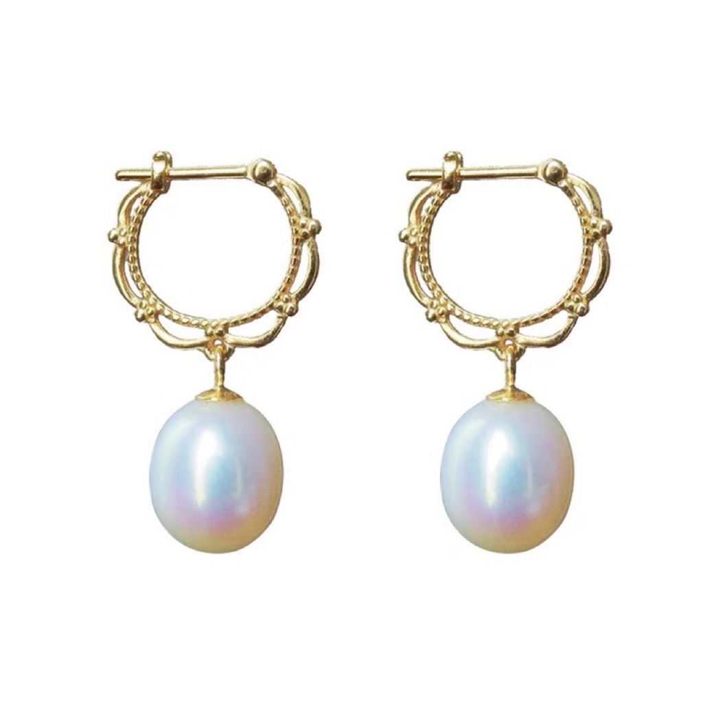 Lace Trim｜蕾絲花邊珍珠耳環