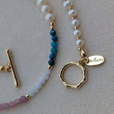 SPRING KALEIDOSCOPE | 春日萬花筒 七彩天然石 X 淡水珍珠設計項鍊