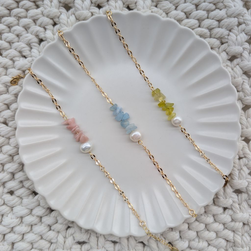 SPRING PETAL PATH | 春日花徑 天然石 X 巴洛克珍珠手鍊