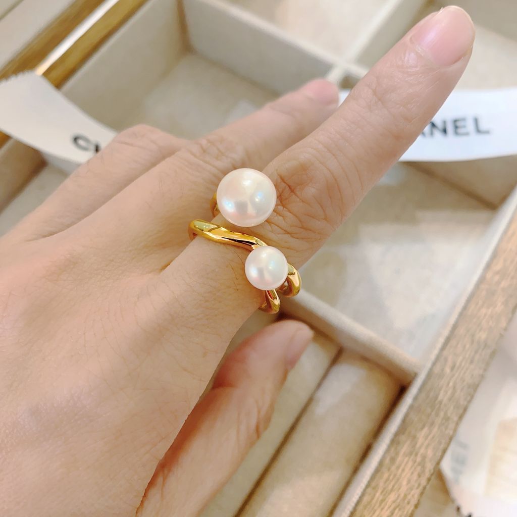 Two lights｜波浪之光淡水珍珠開口戒指